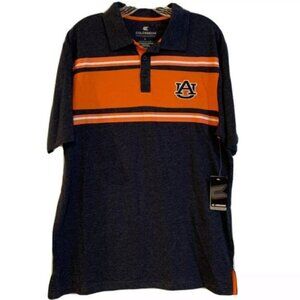 New Auburn Tigers AU Polo Golf Shirt Coaches Striped Size L NCAA Colosseum